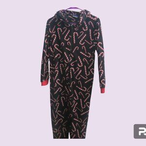 Prince of Sleep style 65729-10179 candy cane onesie christmas pj pajamas black